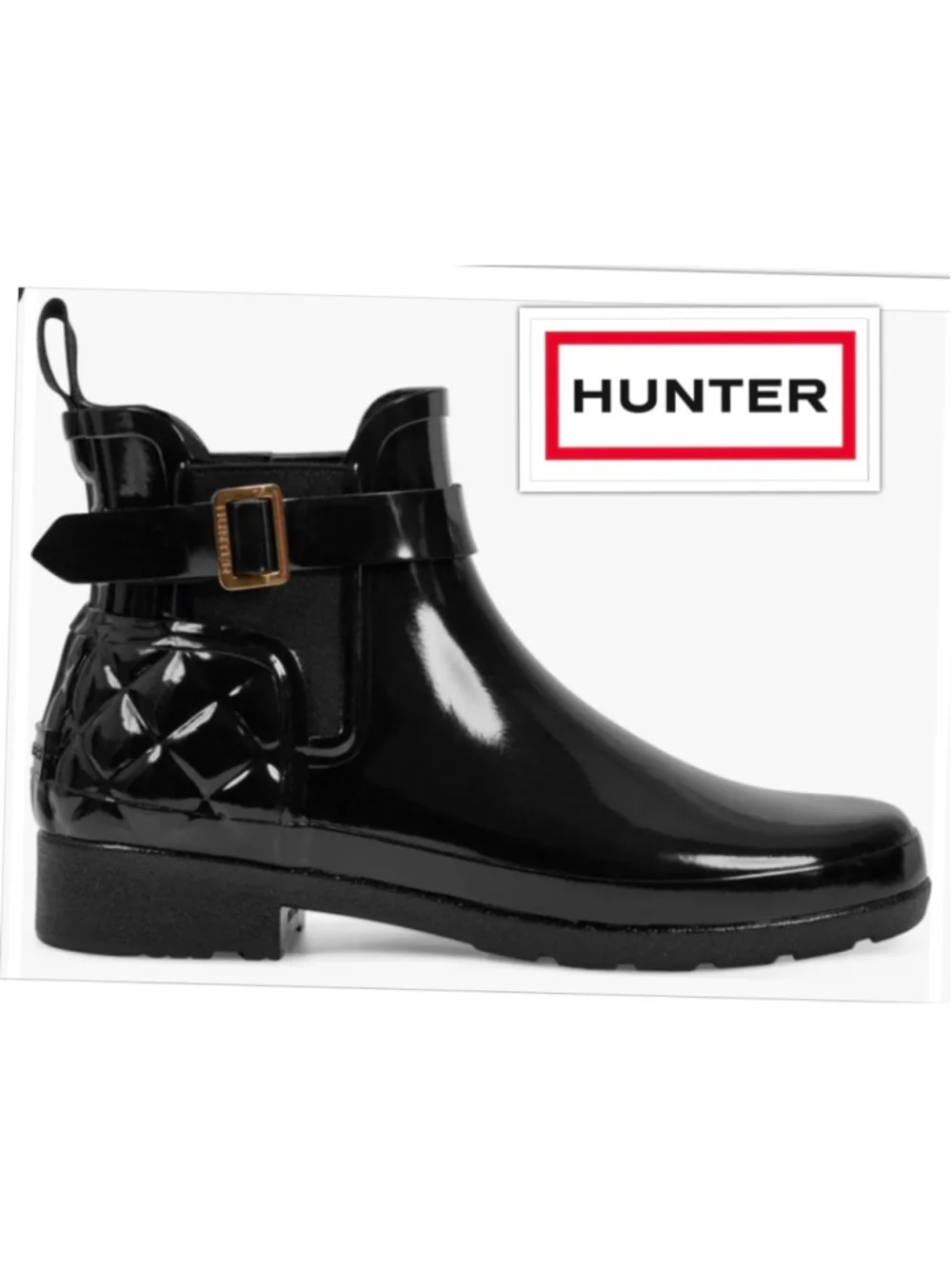 Hunter Quilted Chelsea Lightweight Gloss Rain Boots Women’s size 7